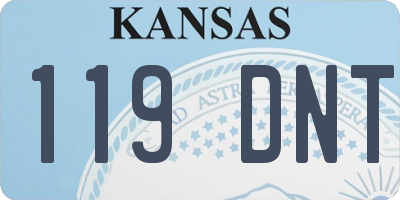 KS license plate 119DNT