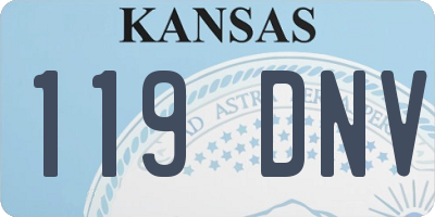 KS license plate 119DNV