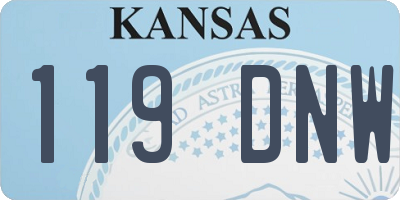 KS license plate 119DNW