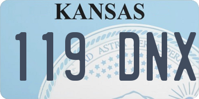 KS license plate 119DNX