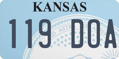 KS license plate 119DOA