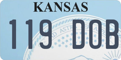 KS license plate 119DOB