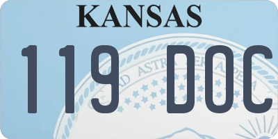 KS license plate 119DOC