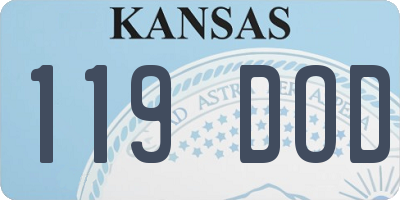 KS license plate 119DOD