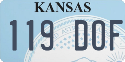KS license plate 119DOF