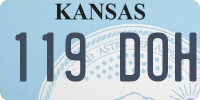 KS license plate 119DOH
