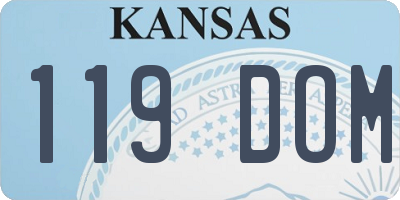 KS license plate 119DOM