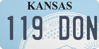 KS license plate 119DON