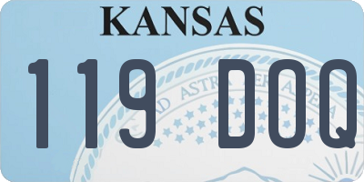 KS license plate 119DOQ