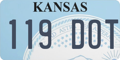 KS license plate 119DOT