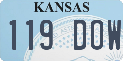 KS license plate 119DOW