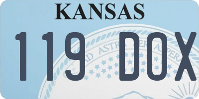 KS license plate 119DOX
