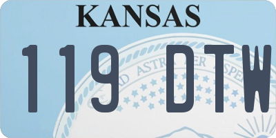 KS license plate 119DTW