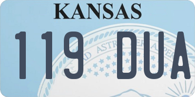 KS license plate 119DUA
