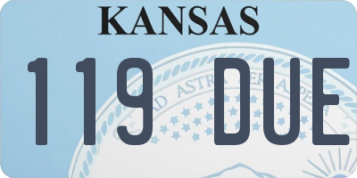 KS license plate 119DUE