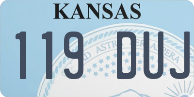 KS license plate 119DUJ