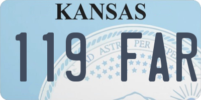 KS license plate 119FAR