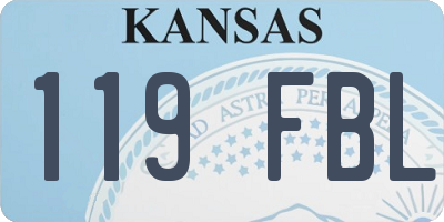 KS license plate 119FBL