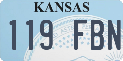 KS license plate 119FBN