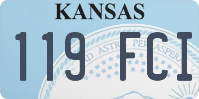 KS license plate 119FCI