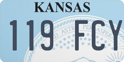 KS license plate 119FCY