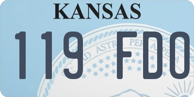 KS license plate 119FDO