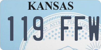 KS license plate 119FFW