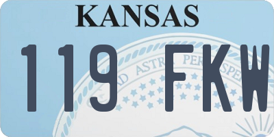 KS license plate 119FKW