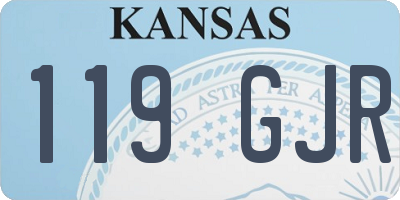 KS license plate 119GJR