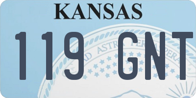 KS license plate 119GNT
