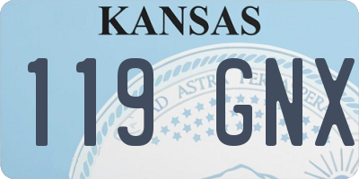 KS license plate 119GNX