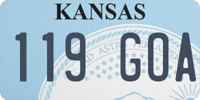 KS license plate 119GOA