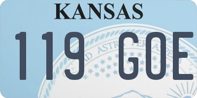 KS license plate 119GOE