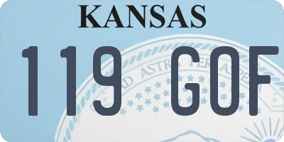 KS license plate 119GOF