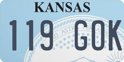 KS license plate 119GOK