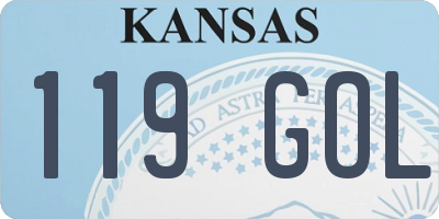KS license plate 119GOL