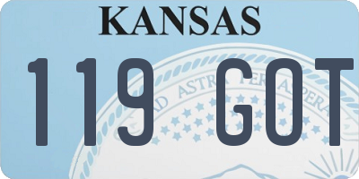KS license plate 119GOT