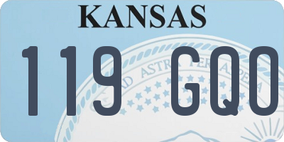 KS license plate 119GQO