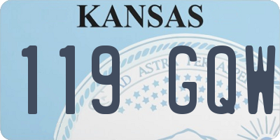 KS license plate 119GQW