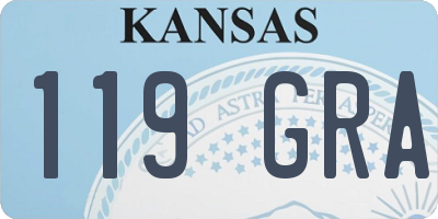 KS license plate 119GRA