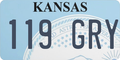 KS license plate 119GRY