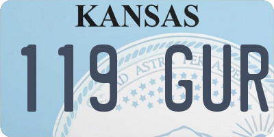 KS license plate 119GUR