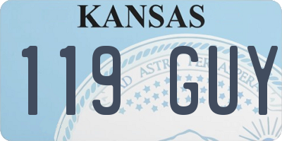 KS license plate 119GUY
