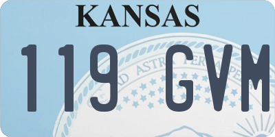 KS license plate 119GVM