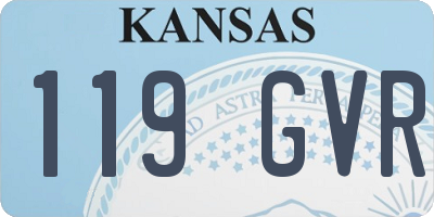 KS license plate 119GVR