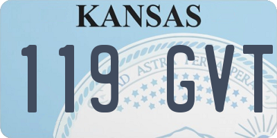 KS license plate 119GVT
