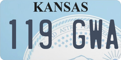 KS license plate 119GWA