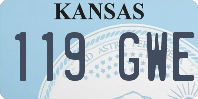 KS license plate 119GWE