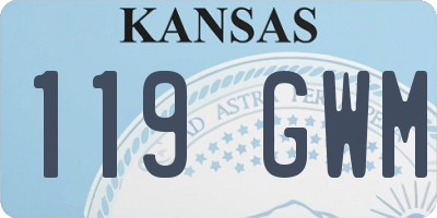 KS license plate 119GWM