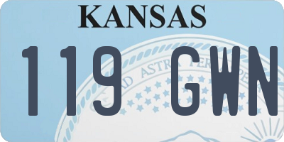 KS license plate 119GWN